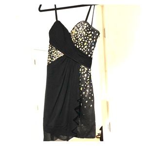 Black crystal  mini dress